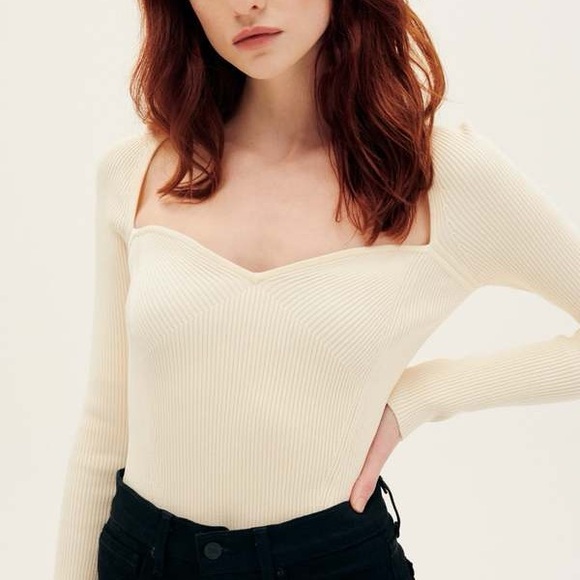 SIMKHAI Giuliana Sweetheart Knit Top - Picture 2 of 10